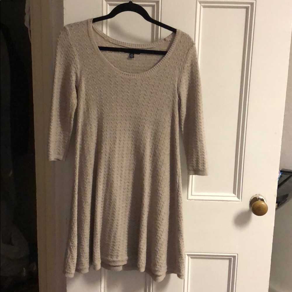 cozy 3/4 oatmeal knit dress